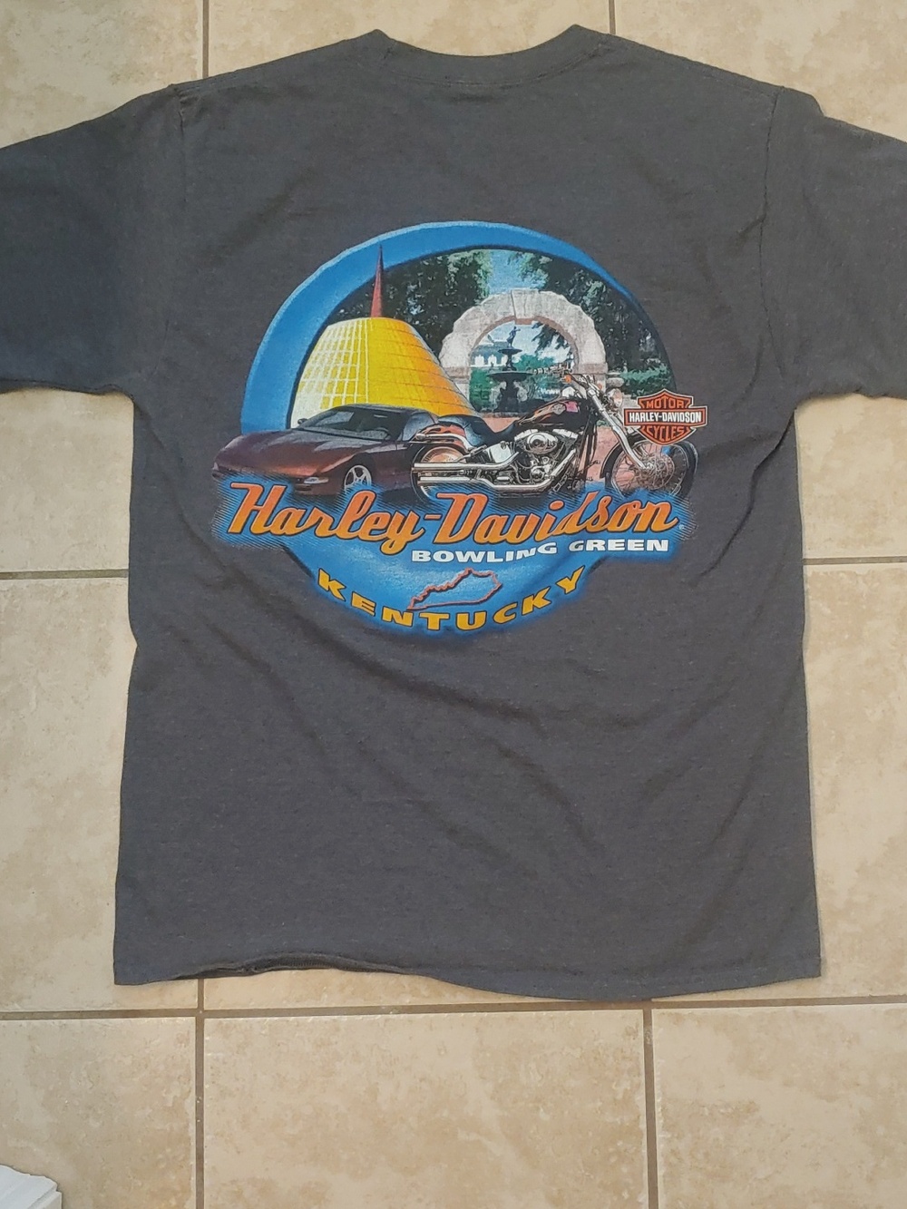 Harley-Davidson Graphic Tee Grey Bowling Green Shirt Unisex Size M